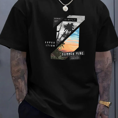 Men's summer 100 cotton fashionable casual loose solid color multi-color optional sports round neck short sleeved T-shirt top