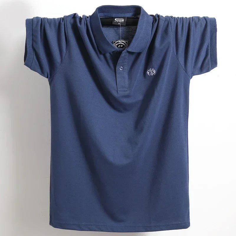 Polo homme été en coton pur – Marque business casual – Manche courte, respirant, doux – Taille jusqu’au 5XL