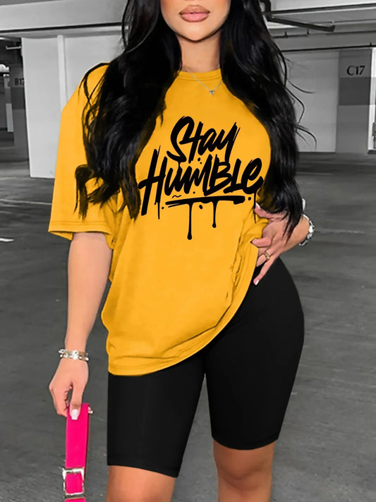 T-shirt Femme Été – Imprimé Lettre, Coupe Décontractée, Style Années 90 👕