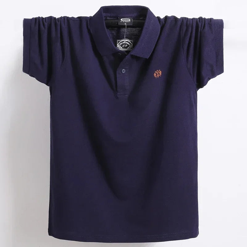 Polo homme été en coton pur – Marque business casual – Manche courte, respirant, doux – Taille jusqu’au 5XL