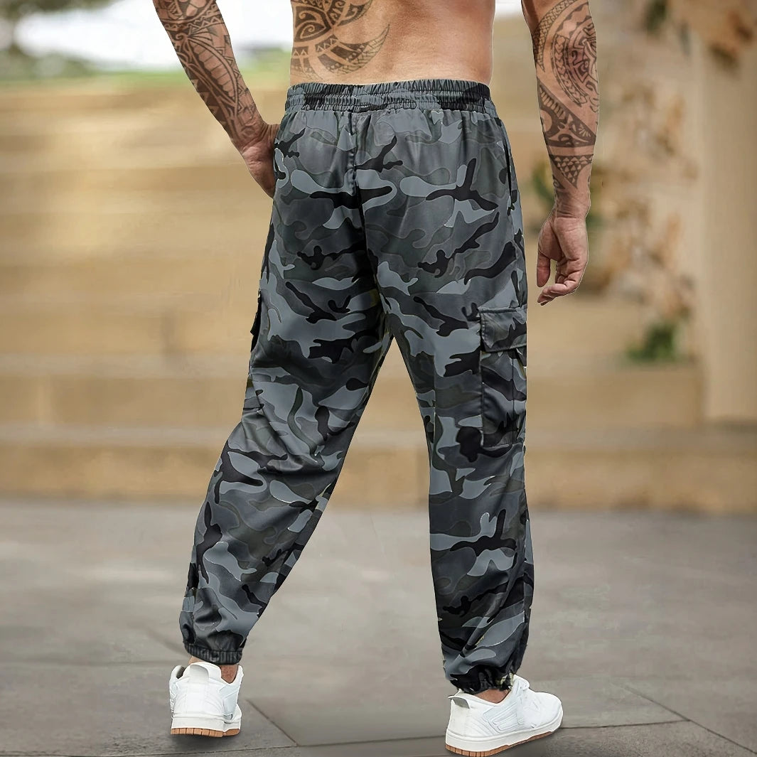 [Pantalon Cargo Camouflage Tendance] Pantalon cargo automne homme, coupe régulière décontractée, avec poches – Idéal pour les activités en plein air