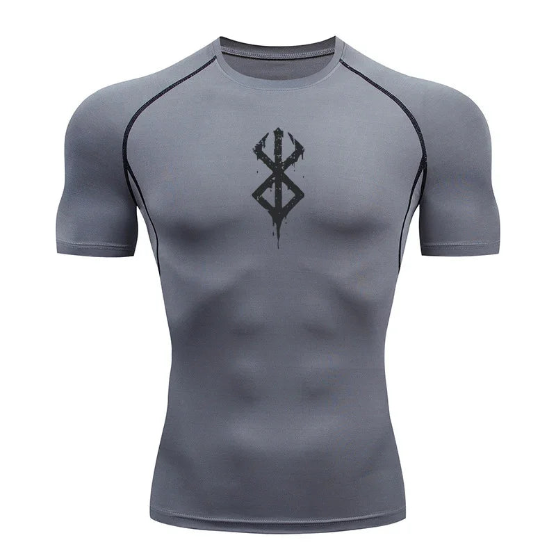 Men's  Guts Dutrieux Compression Shirt, Fitness, Sport, Running, Tight Gym Tshirts, Athletic, Quick Dry Tops, Summer Tee S-3xl