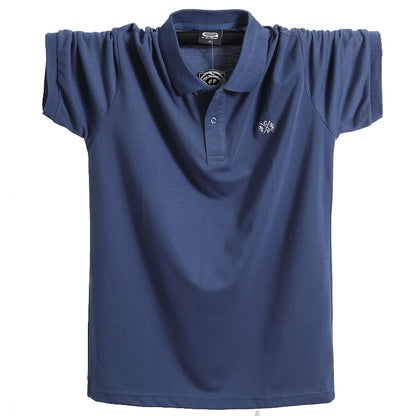 Polo homme été en coton pur – Marque business casual – Manche courte, respirant, doux – Taille jusqu’au 5XL