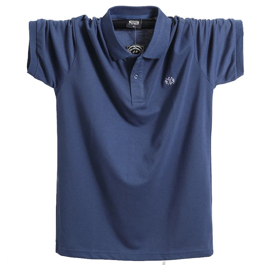 Polo homme été en coton pur – Marque business casual – Manche courte, respirant, doux – Taille jusqu’au 5XL