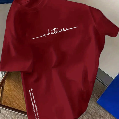 Men's summer 100 cotton fashionable casual sports loose plus size simple letter printed round neck short sleeved T-shirt top