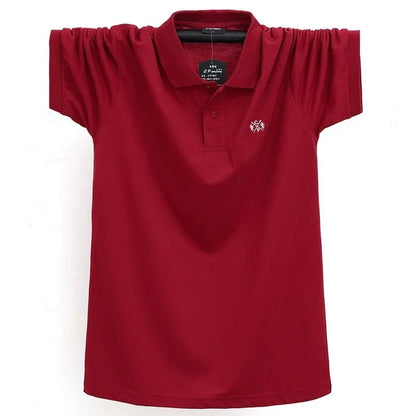 Polo homme été en coton pur – Marque business casual – Manche courte, respirant, doux – Taille jusqu’au 5XL
