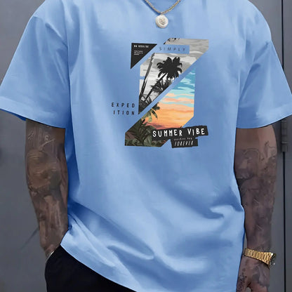 Men's summer 100 cotton fashionable casual loose solid color multi-color optional sports round neck short sleeved T-shirt top