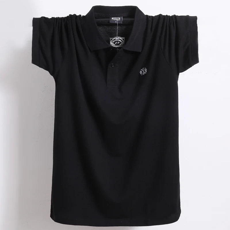 Polo homme été en coton pur – Marque business casual – Manche courte, respirant, doux – Taille jusqu’au 5XL