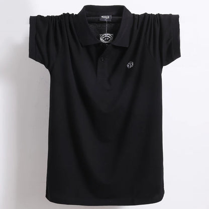 Polo homme été en coton pur – Marque business casual – Manche courte, respirant, doux – Taille jusqu’au 5XL