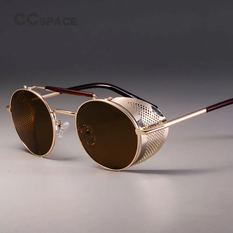 Lunettes de Soleil Rétro Rondes – Style Steampunk Unisexe