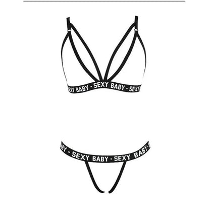 Ensemble Lingerie Femme Sexy – Soutien-gorge et Culotte – Bralette à Imprimé Lettre avec Détails en Dentelle