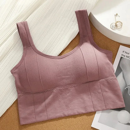 Soutien-gorge de sport respirant anti-transpiration – Brassière fitness sans couture – Yoga – Anti-choc – Push-up – Crop top pour entraînement