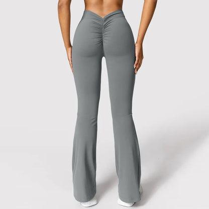 Leggings Femme Fashion Micro Horn – Taille V-Dos, Taille Haute, Effet Push-Up Fessier, Pantalon de Sport Slim & Décontracté