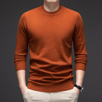 Sweat homme uni à col rond, manches longues, idéal pour l'automne et l'hiver