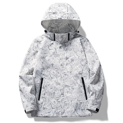 Casual Camouflage Shell Jacket Hooded Color Loose Men