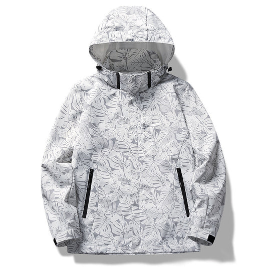 Casual Camouflage Shell Jacket Hooded Color Loose Men