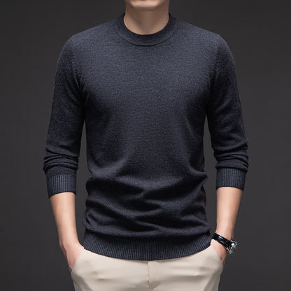 Sweat homme uni à col rond, manches longues, idéal pour l'automne et l'hiver