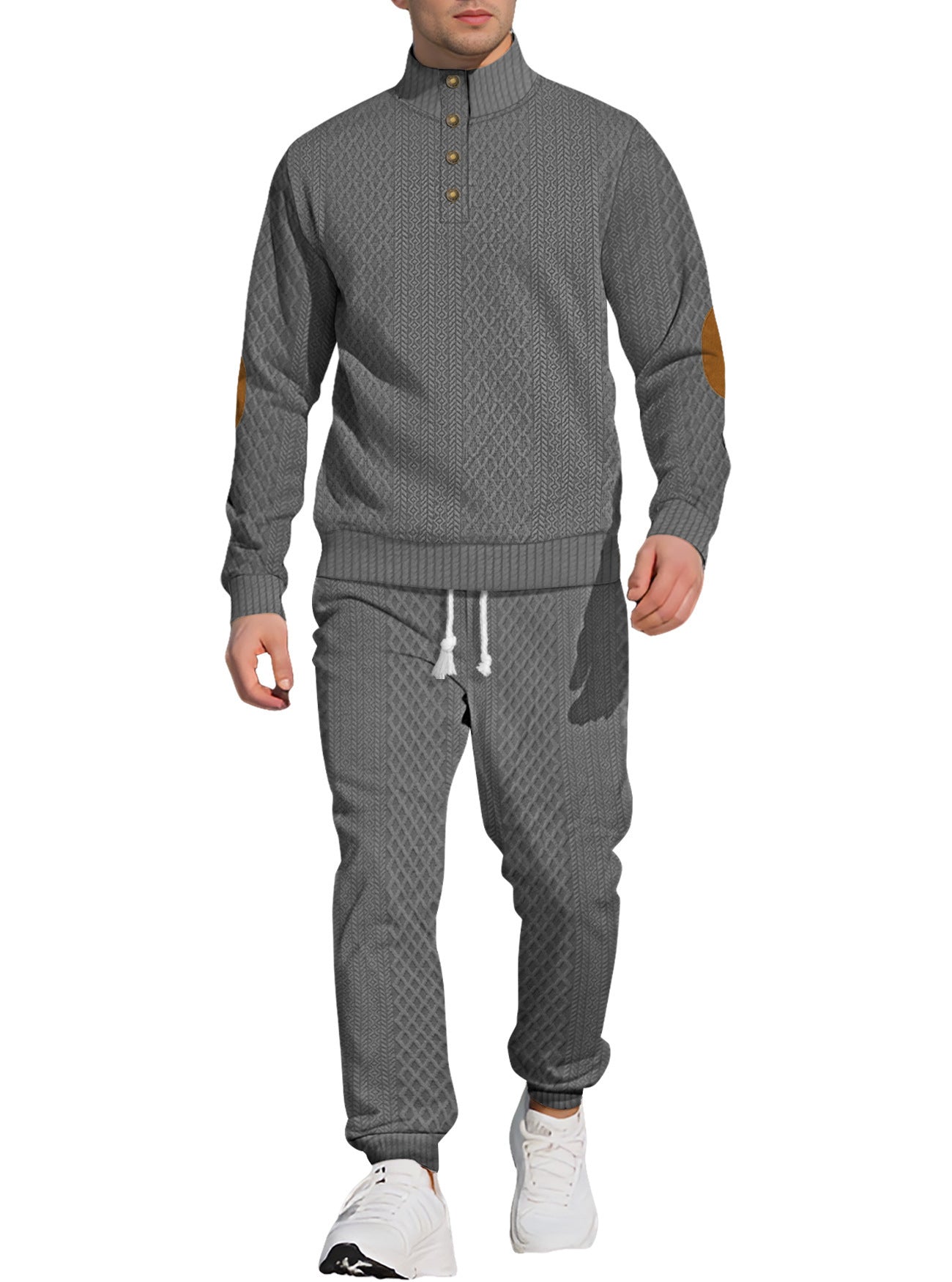Ensemble pull et pantalon pour homme, style casual outdoor, avec col montant