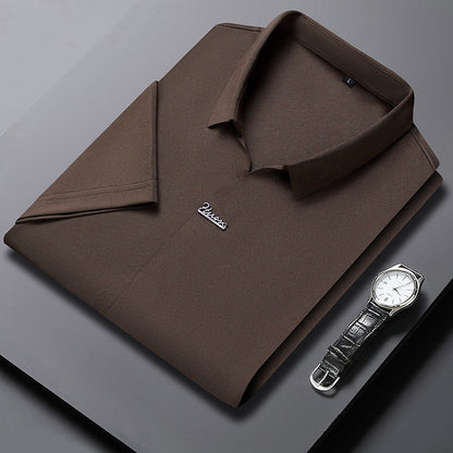 Ice Silk Short Sleeve Men's Fashion Casual Lapel