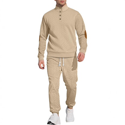 Ensemble pull et pantalon pour homme, style casual outdoor, avec col montant